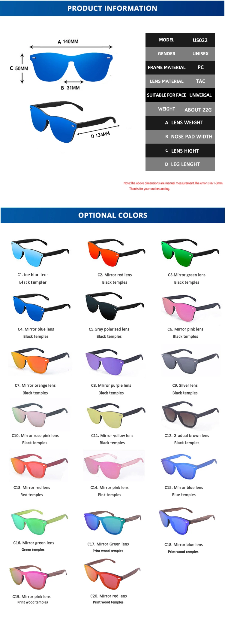 Adult Fashion Sun Glasses Customer Logo Polarized Sunglasses Unisex