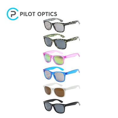 Gafas de sol adultas antis de la moda de la PC UV400 de la venta al por mayor del rectángulo de la óptica piloto