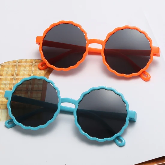2022 Nuevo diseño de moda lindo marco redondo niños UV400 gafas de sol coloridas viajes al aire libre gafas de sol para niños